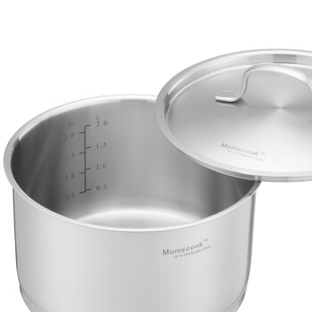Momscook不锈钢小汤锅复底加厚18cm小奶锅煮热牛奶锅电磁炉小锅 TL18S 不锈钢色