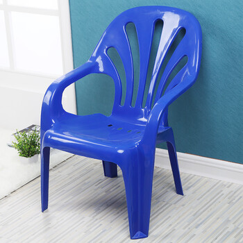 加厚扶手靠背椅大排档椅子靠椅可层叠餐厅沙滩烧烤凳 深蓝色单张价格