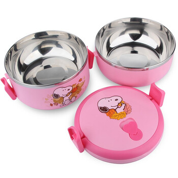 史努比（SNOOPY） 快乐不锈钢保温饭盒1800ml DF-8007R 红色
