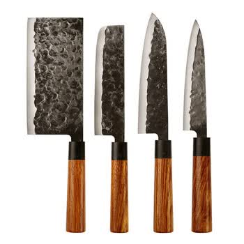 刀具套装锋利切菜刀切水果刀厨师切片刀组合刀 四把刀套装_现价-1元