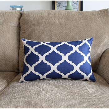 蓝色地中海风情沙发抱枕 装饰样板间靠垫靠枕 q4740长 30x50cm含芯