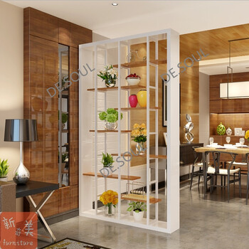 客厅隔断柜玄关门厅柜简约现代隔断鞋柜时尚双面间柜镂空博物架 长180