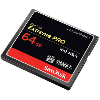 
                                                                                闪迪（SanDisk）64GB CF（CompactFlash）存储卡 高级单反相机内存卡 UDMA7 4K 至尊超极速版 读速160MB/s                