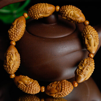 【小一念之间】橄榄核雕刻手串