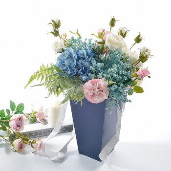 quail 阡陌 仿真花假花绢花玫瑰套装样板房摆件客厅餐桌花艺摆设软装