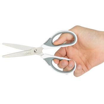 得力(deli)170mm人机造型剪刀 软胶手柄 办公家用生活手工剪纸刀 办公用品 颜色随机6045