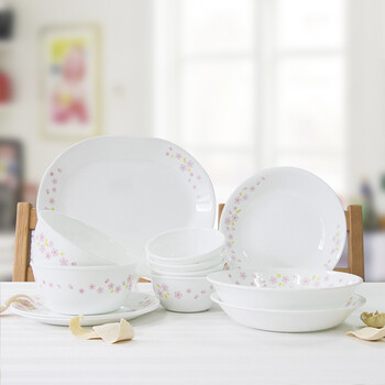 康宁CORELLE 12头樱花系列玻璃餐具套装12-SR/CN