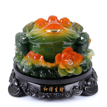 上善好金蟾摆件三足蟾蜍金蝉风水开业礼品收银台装饰品jc 和谐生财墨玉色中号长约26cm 图片价格品牌报价 京东