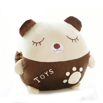 布娃娃可爱靠枕 瞌睡熊睡眼手捂 40*40厘米