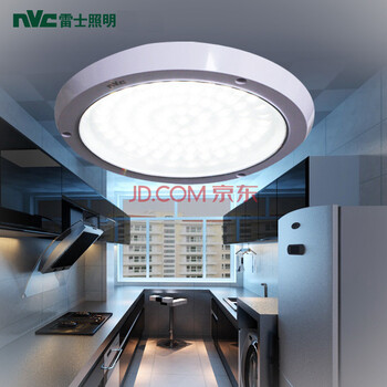 雷士照明NVC 吸顶灯 LED厨卫灯 厨房灯卫生间灯厨房卫生间专用灯具 NWX1038 直径318mm 14W黄光