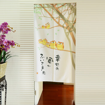 
                                        风雅荷塘 福满枝头85*150CM 经编纱印花风水布艺门帘 隔断帘 送杆                