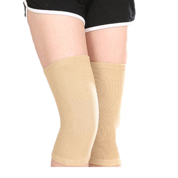 秋冬透气莫代尔运动护膝时尚休闲护膝纯色保暖护膝 肤色 l码(2只装)