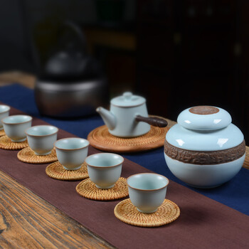 言艺 茶叶罐 茶道配件 官窑龙纹中号