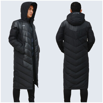 李宁冬季羽绒服男长款训练服保暖大衣加长过膝篮球运动休闲厚足球