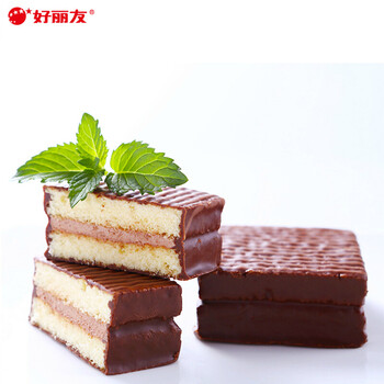 好丽友q蒂派336g/盒 (28g*12枚)糕点蛋糕 休闲零食点 摩卡巧克力味