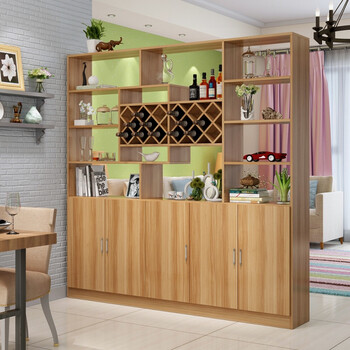 红酒简易家用小户型酒柜白色收纳简约白色展示柜隔断柜 客厅展示柜