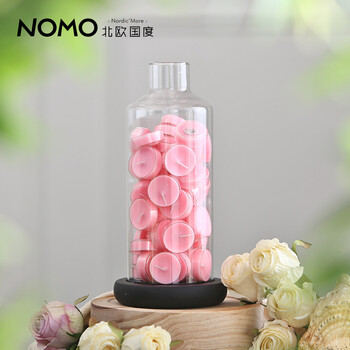 
                                        北欧国度 NOMO 现代简约玻璃烛台摆件 烛光晚餐婚庆道具玻璃罩子摆设 纯色中号套装                