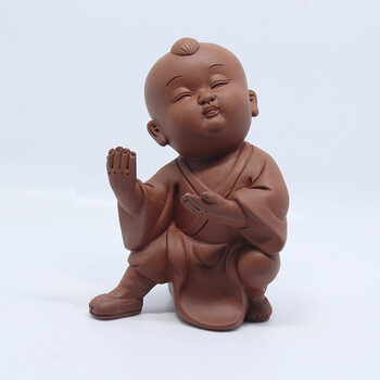 功夫小子茶宠摆件 陶瓷功夫茶具配件茶玩 汽车小 二款·紫砂怀中抱月