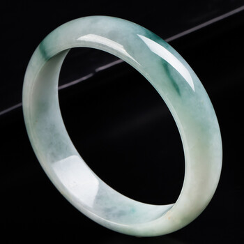 珠宝玉石 手镯 🇲🇾天然岫玉青提奶盖手串Natural Serpentine Jade Bracelet