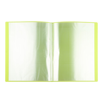 TANOSEE乐如诗办公财务高透明亮彩文件夹/资料册/收纳袋 A4/24袋 绿色 1册装TPCBA4-24G