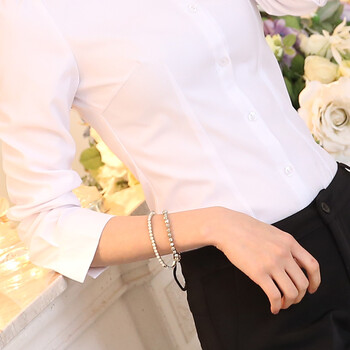 
                                        沁荷恋春装新款职业装女士正装长袖衬衫女装学生大码工作服 白色 S                