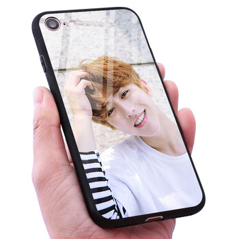 秋洱 时尚明星蔡徐坤diy手机壳钢化玻璃镜面定制 适用于苹果7/iphone8