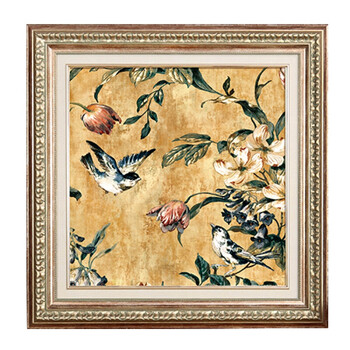 欧式复古简约挂画壁画走廊墙画客厅现代有框画装饰画花卉多联 b2 55*5