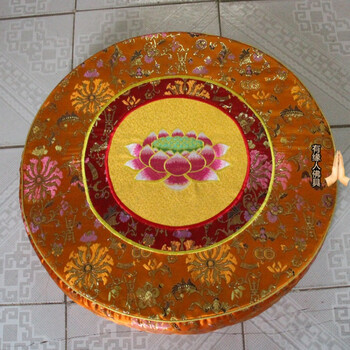 垫打坐垫跪拜磕头垫拜凳道观寺庙佛具用品摆件 55*9黄色一朵莲花蒲团