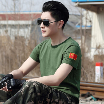 男女夏特种兵t恤军装退伍军人带中国短袖战狼刺绣军警军迷户外半袖