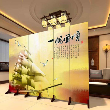 
                                        林小猪 时尚客厅屏风隔断 双面布艺屏风 酒店会所办公餐厅隔断 移动折叠 尺寸定制 DW350 一扇50*200 防水                