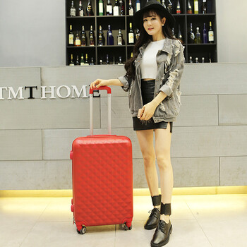 可爱行李箱女密码箱拉杆箱旅行箱万向轮24寸28寸结婚箱硬箱皮箱 钻面