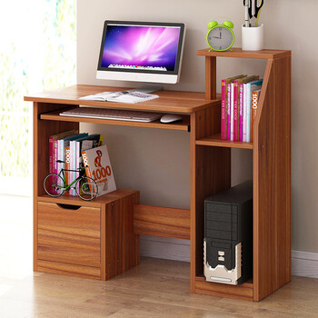 亿家达 电脑桌 台式书桌简易写字台办公桌子 80厘米古檀木色