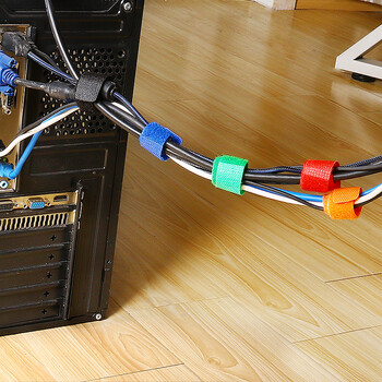 理线带 魔术贴 集线 捆扎 绕线器 电线捆绑带 6枚入颜色随机