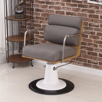 美发椅发廊专用可升降调节多功能理发店理发剪发椅复古风实木椅子