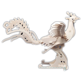 中国龙木质拼图立体3d模型仿真大动物手工制作拼装积木制玩具 凤凰_ 3