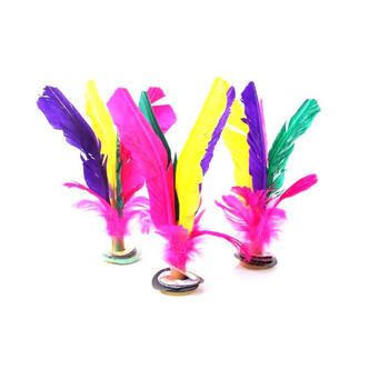 杜威克 毽子大号鹅毛羽毛彩色比赛毽球牛筋底花键儿童毽子15个装 杜威克 毽子大号鹅毛羽毛彩色比赛毽球牛筋底花键儿童毽子15个装