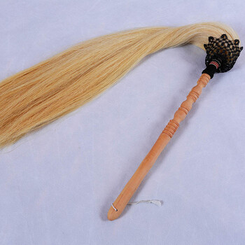 太极佛尘真马尾桃木柄武当道教佛尘武术表演道具道士法器甩子拂尘