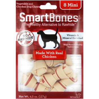 Smartbones 狗狗磨牙棒狗咬胶消化性狗零食成犬幼犬洁齿骨洁齿棒8支迷你鸡肉味 图片价格品牌报价 京东