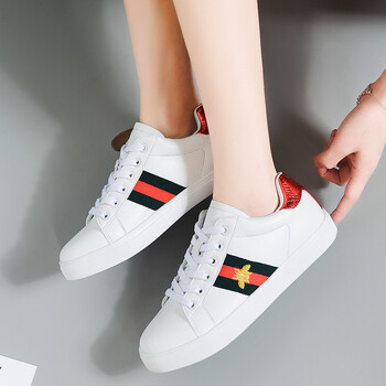 夏季小蜜蜂鞋女透气新款休闲女鞋平底鞋板鞋韩版单鞋 711红色 39