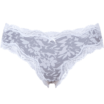 maxwin马威女士印花凉感三角裤性感蕾丝边低腰内裤女562278106 紫色