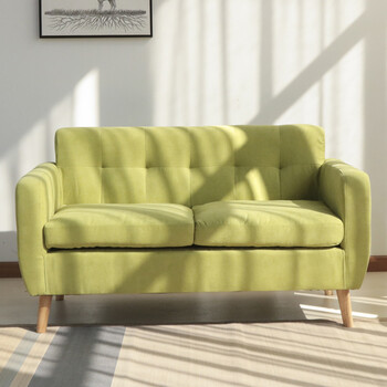 布艺沙发中小户型客厅组合三人简约现代单人双人卧室沙发 绿色1705-9