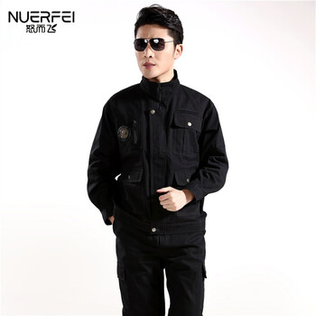 特警服装全套纯棉电焊工作服套装男女加厚防烫磨劳保服黑色作训服耐