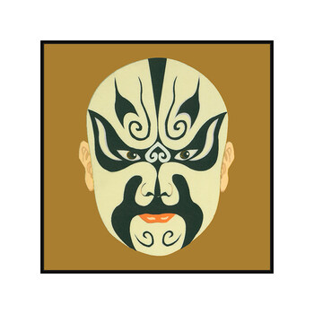 设计师样板房中式国粹京剧挂画酒店饭店脸谱装饰画餐厅