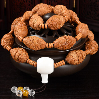 橄榄核长串 精雕九龙长串 周春林刻