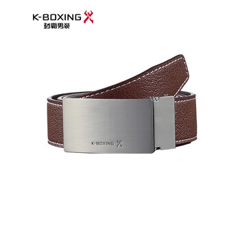 劲霸男装k-boxing 劲霸皮带 男士简约质感牛皮革腰带|ncdu3239 棕色