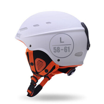 轮滑头盔 男女滑雪装备保暖透气雪盔单板头盔护具 黑条纹 m号 009橡胶