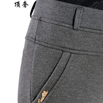 
                                                            顶奢 女裤加绒韩版修身裤子大码高腰弹力中年长裤新款女装松紧腰小脚裤加厚铅笔裤黑色外穿打底裤 mm裤 黑色加绒79款聚纤混纺 XL码腰围2尺2--2尺4                