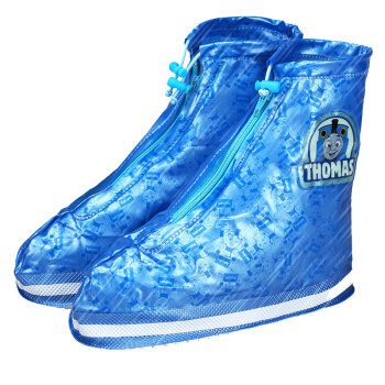 托马斯和朋友(Thomas&Friends)儿童便携式雨鞋套加厚平底男童防滑防水小学生雨靴套(夜光标)TXT-003  M码