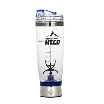 RTCO龙卷风电动搅拌杯 不锈钢自动搅拌杯 蛋白粉摇摇杯 创意懒人神器 蓝色 700ML 有刻度
