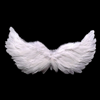 万圣节道具天使翅膀 白色羽毛燕形翅膀儿童表演 魔法棒花仙子 小号